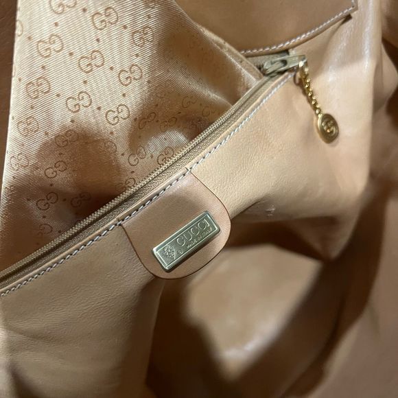 Vintage Gucci Canvas & Vachetta Leather Beach Bag - Picture 6 of 16